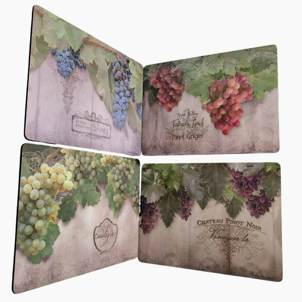 Pimpernel Tuscan Vineyard Placemats Set Of 4 By Anna Grape Design Cork Backing
